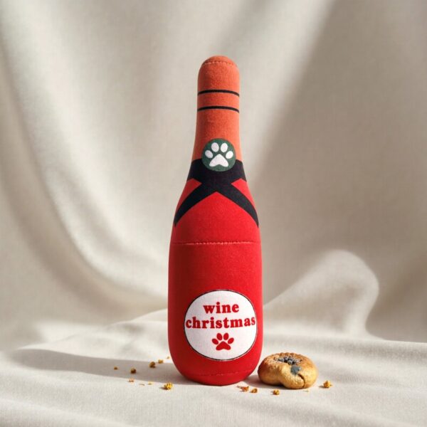 Plush Wine Bottle Chew Toy for Pets