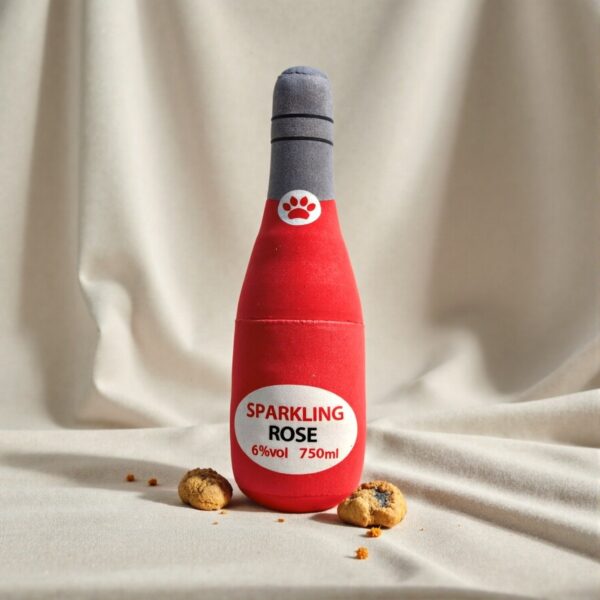 Plush Wine Bottle Chew Toy for Pets